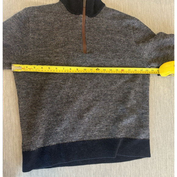 UNTUCKit Mens 100% Merino Wool Knit Sweater Size XL 1/4 Zip Navy Preppy Nautical - Picture 7 of 9